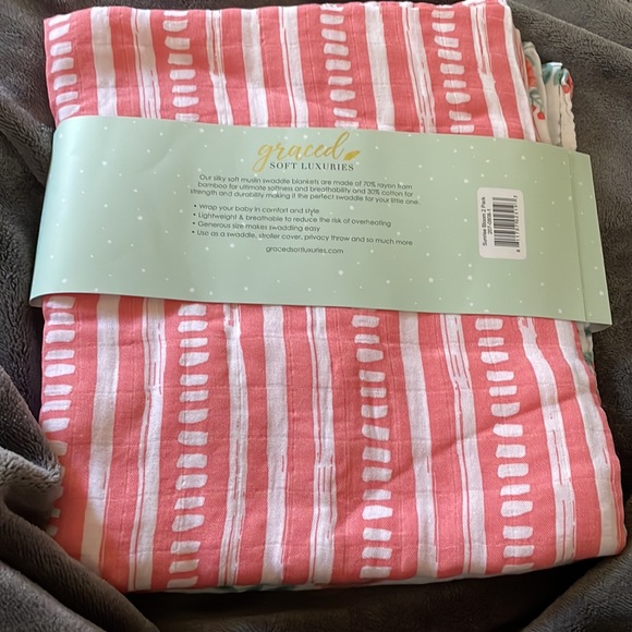 Graced Soft Luxuries Muslin Swaddle Blankets - Picture 2 of 4